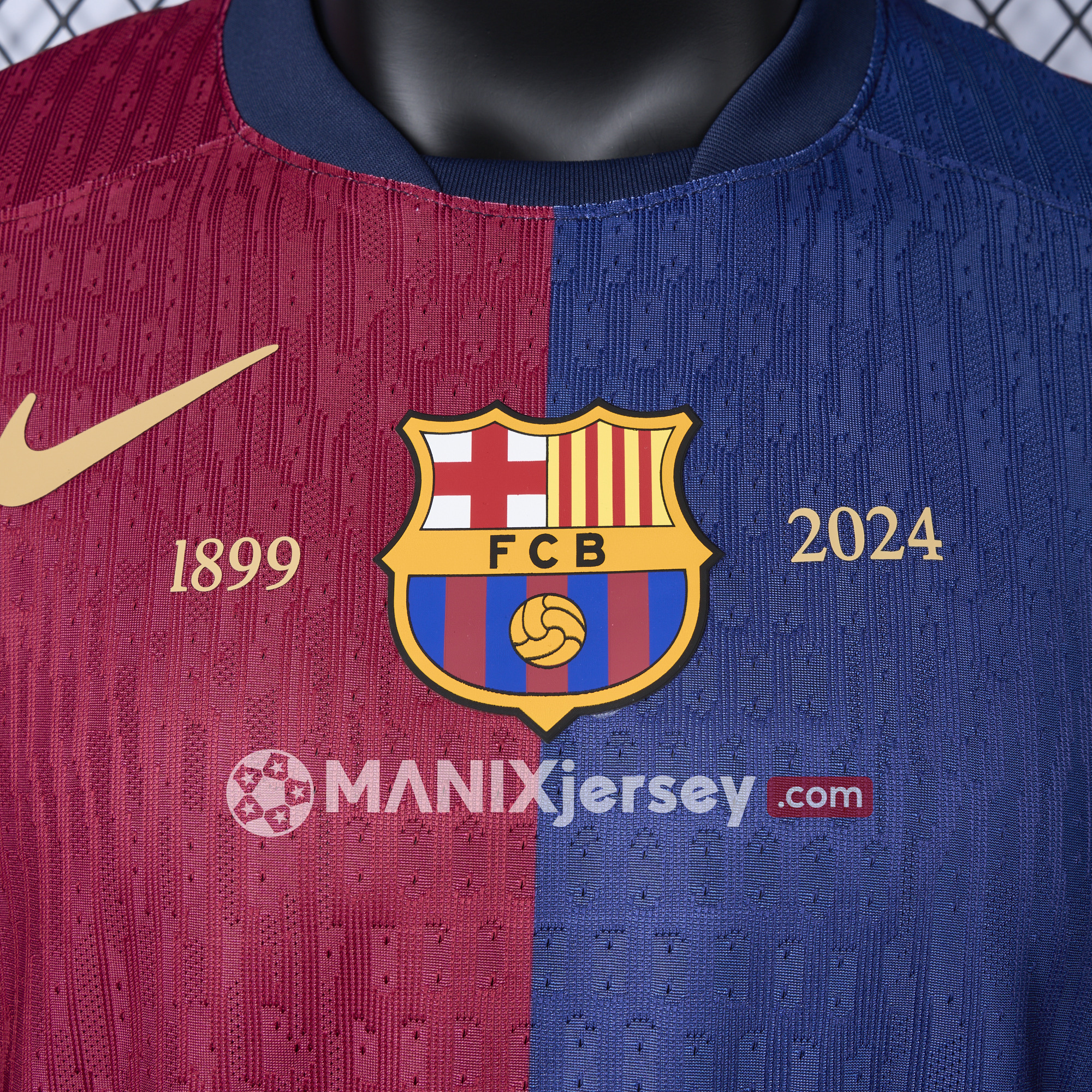 ManixJersey.com | Barcelona 24-25 Home Unsponsored Anniversary Jersey - Player Version -Customize Name, Number and Patch | Worldwide Shipping