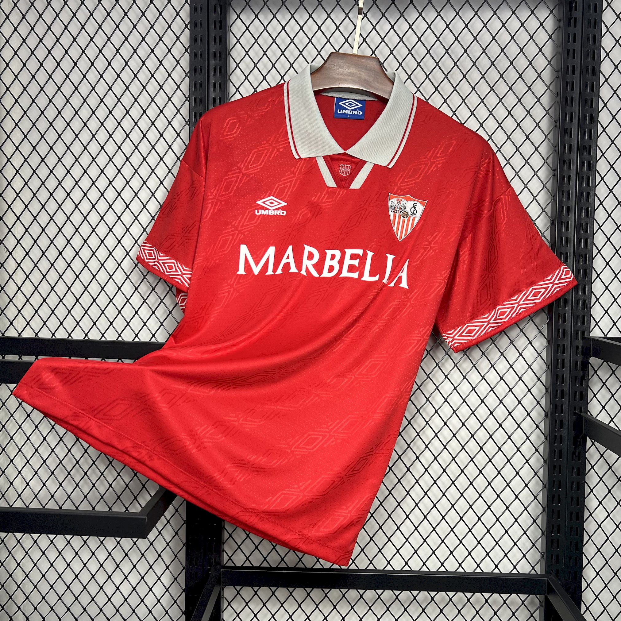 ManixJersey.com | Retro Sevilla FC 1994-96 Away Jersey -Customize Name, Number and Patch | Worldwide Shipping