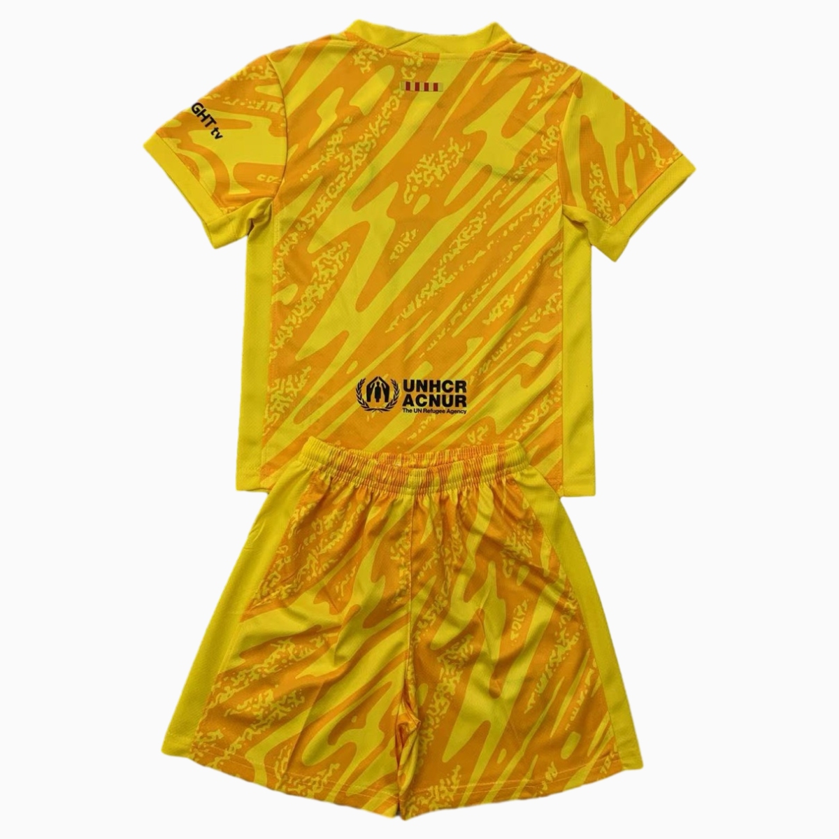 SIUjerseys-Barcelona 24-25 Yellow Goalkeeper Kids Kit