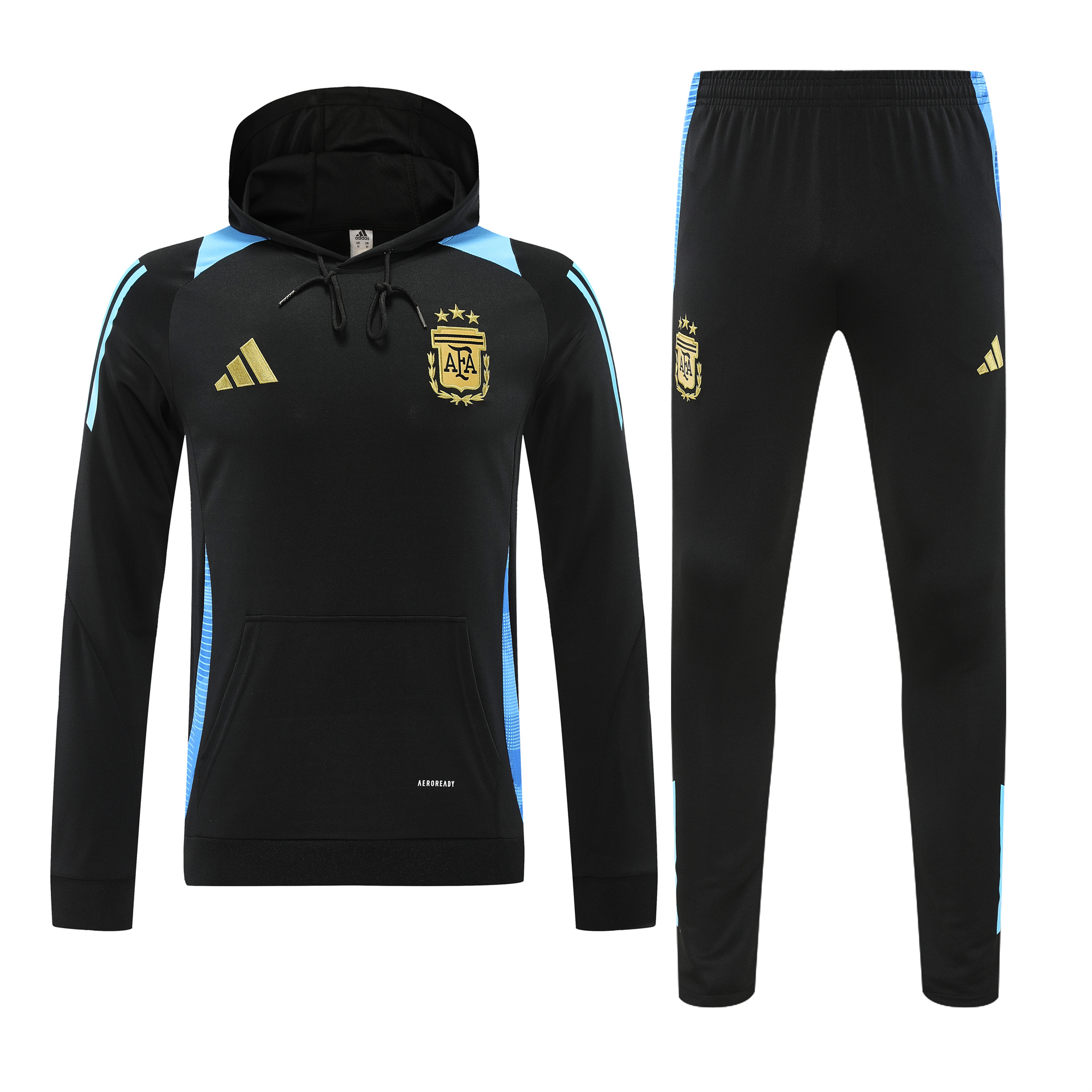 JerseysGala.com | Argentina 24-25 Long Sleeve Training Set - Black Blue -Customize Name, Number and Patch | Worldwide Shipping