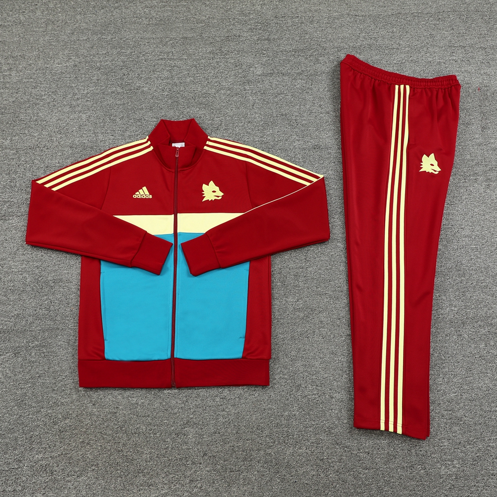ManixJersey.com | Roma 24-25 Vintage Jacket Training Tracksuit - Red -Customize Name, Number and Patch | Worldwide Shipping