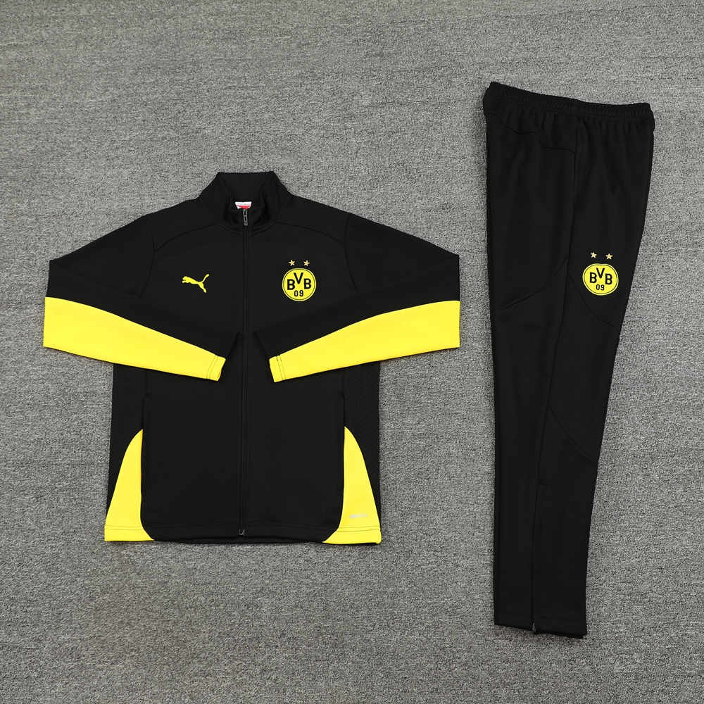 ManixJersey.com | Dortmund 24-25 Jacket Training Tracksuit - Black and Yellow -Customize Name, Number and Patch | Worldwide Shipping