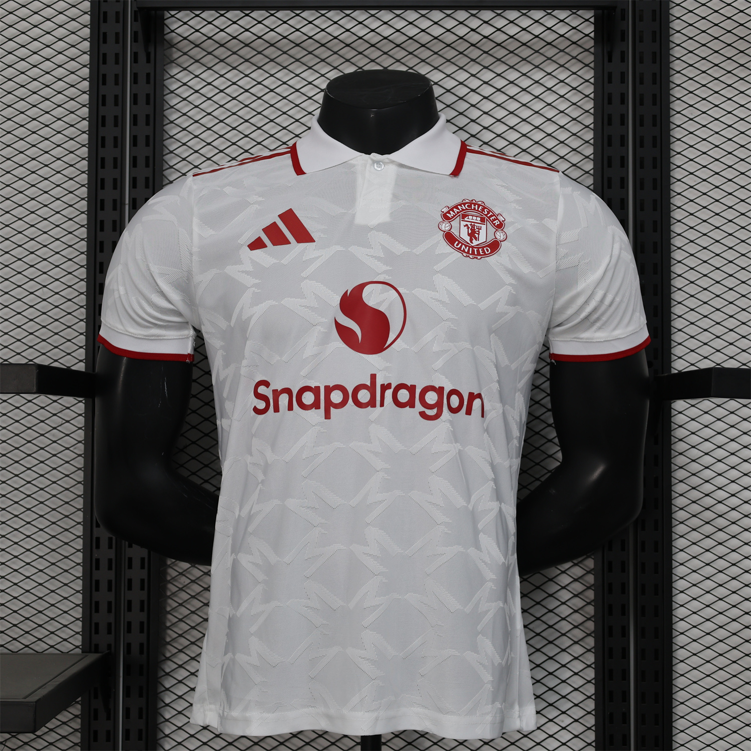 ManixJersey.com | Manchester United 24-25 White POLO Jersey - Player Version -Customize Name, Number and Patch | Worldwide Shipping