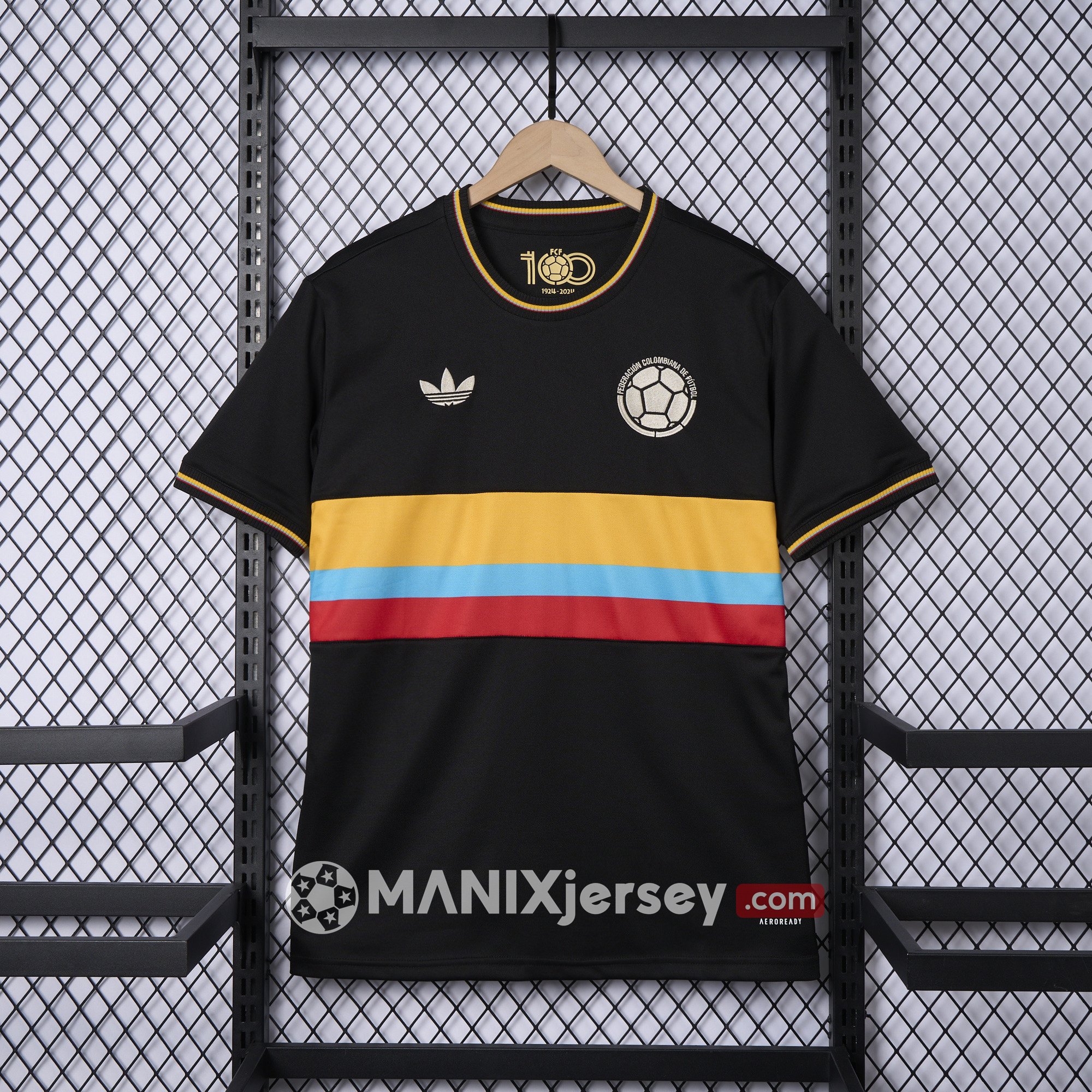 ManixJersey.com | Colombia 2024 100th Anniversary Black Jersey - Fans Version -Customize Name, Number and Patch | Worldwide Shipping