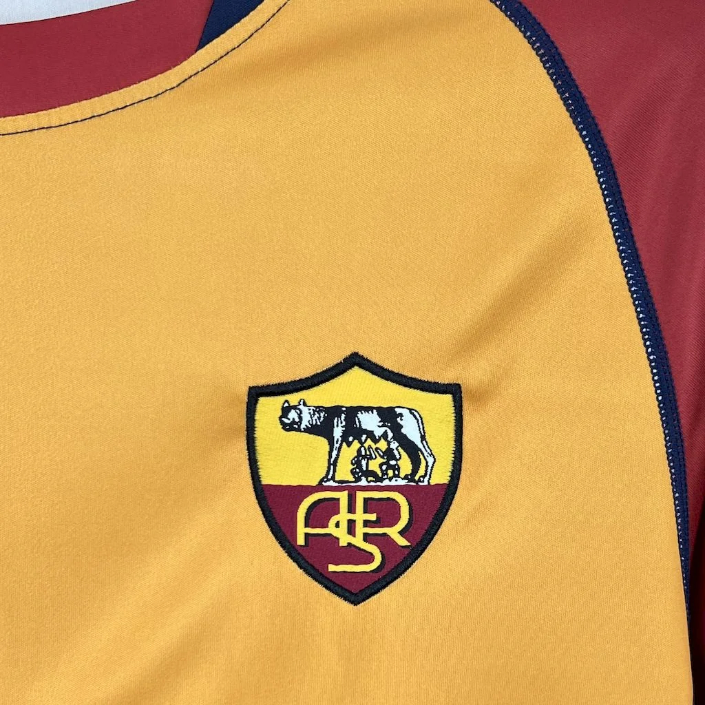 JerseysGala.com | Retro Roma 2001-02 Home Long Sleeves Jersey -Customize Name, Number and Patch | Worldwide Shipping