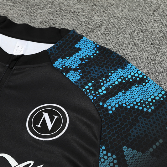 SIUjerseys-Napoli 24-25 Long Sleeve Training Set - Black Blue