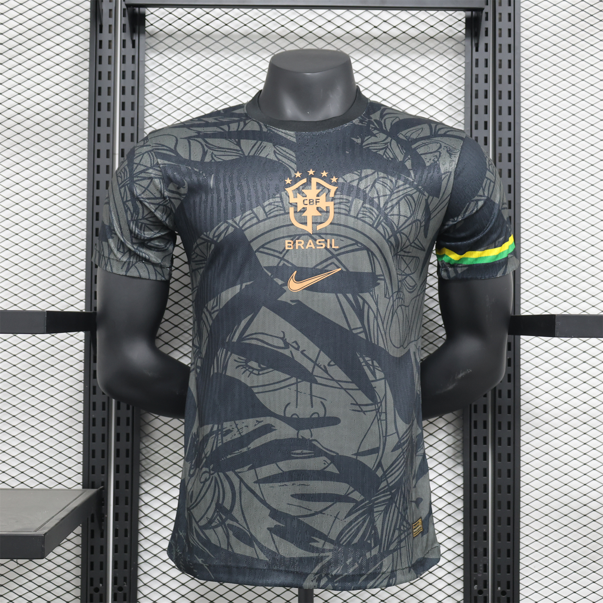 SIUjerseys-Brazil 2024 Black Face Graffiti Jersey - Player Version