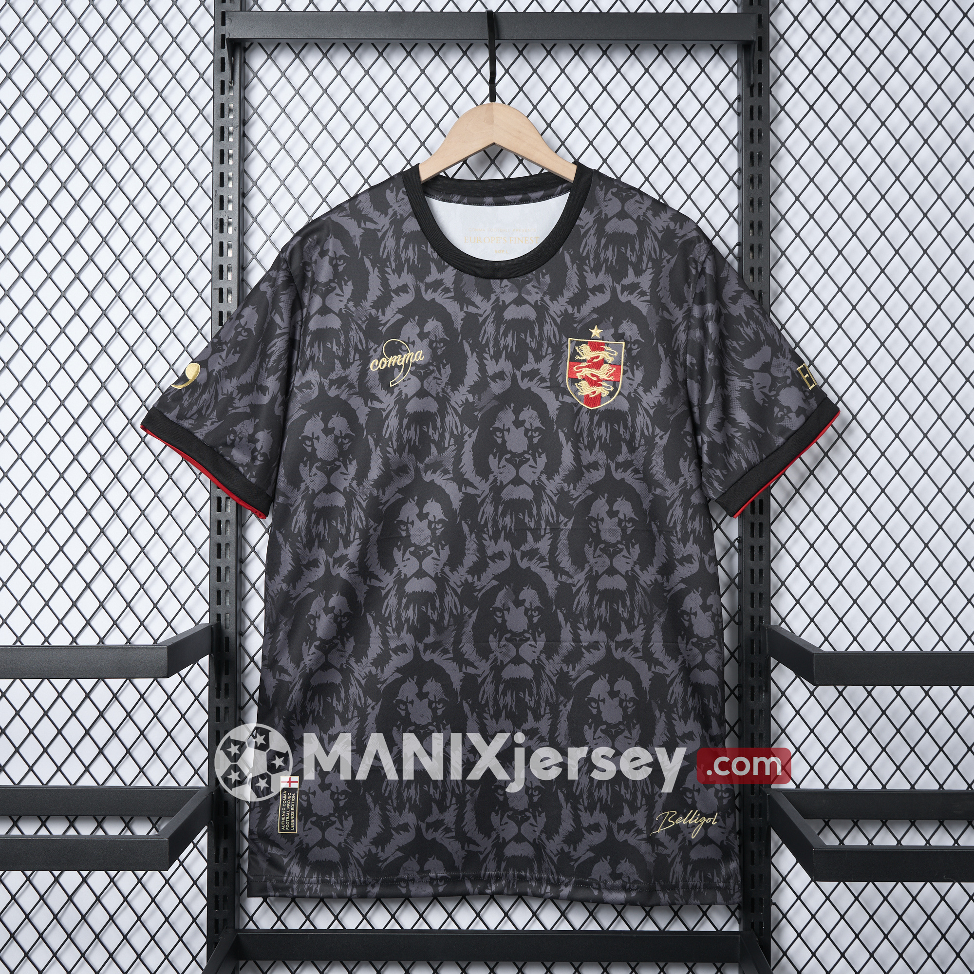 ManixJersey.com | England 2024 Black The Lions Special Edition Jersey - Fans Version -Customize Name, Number and Patch | Worldwide Shipping