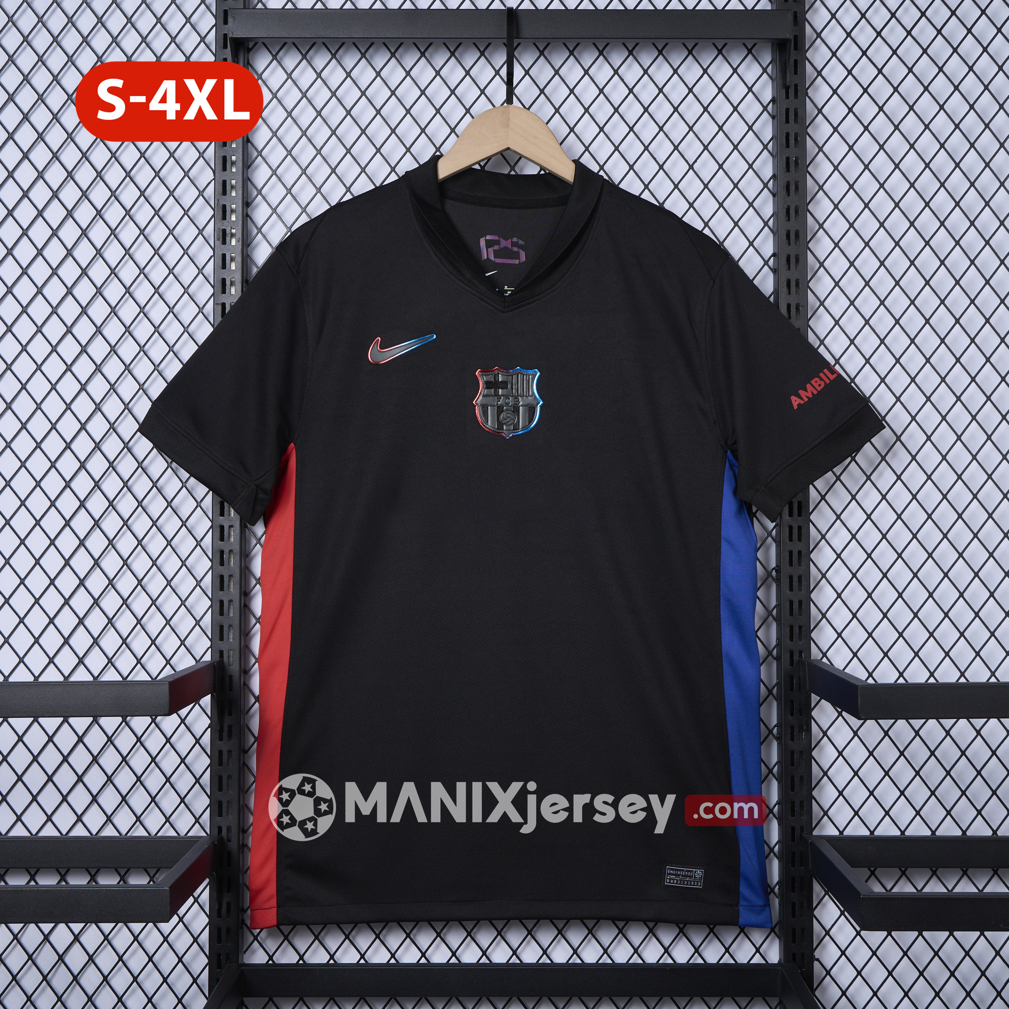ManixJersey.com | Barcelona 24-25 Away Unsponsored Jersey - Fans Version -Customize Name, Number and Patch | Worldwide Shipping
