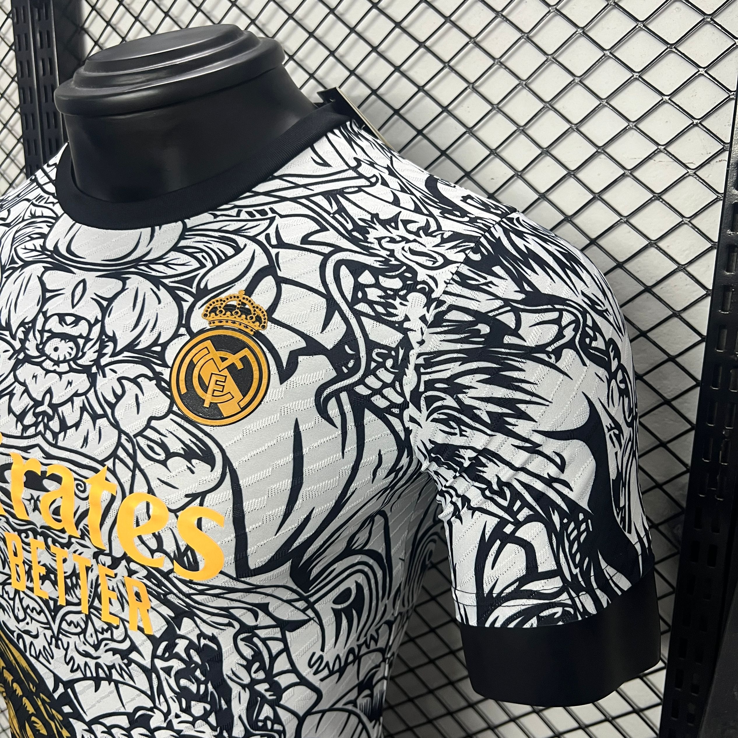 SIUjerseys-Real Madrid 24-25 Yellow Dragon Special Edition White Jersey - Player Version