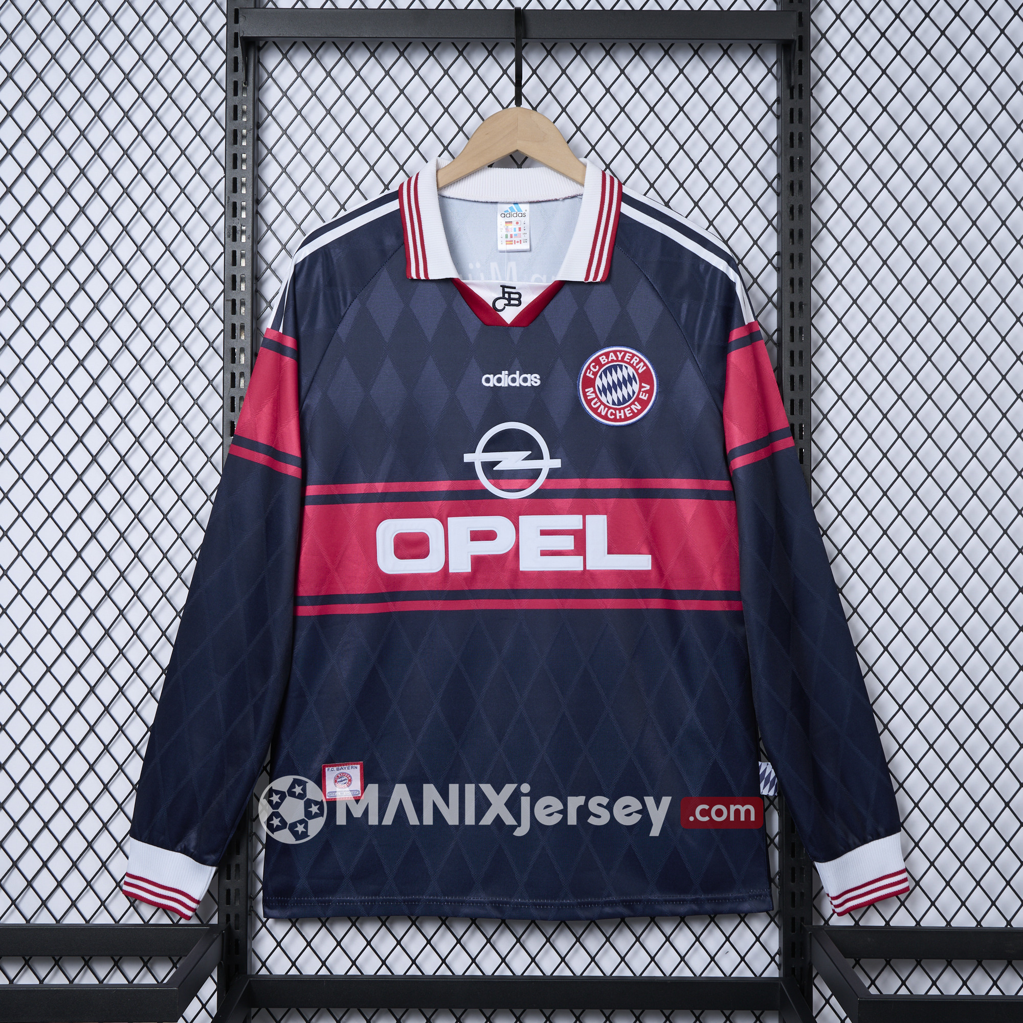 ManixJersey.com | Retro Bayern Munich 1997-99 Home Long Jersey -Customize Name, Number and Patch | Worldwide Shipping