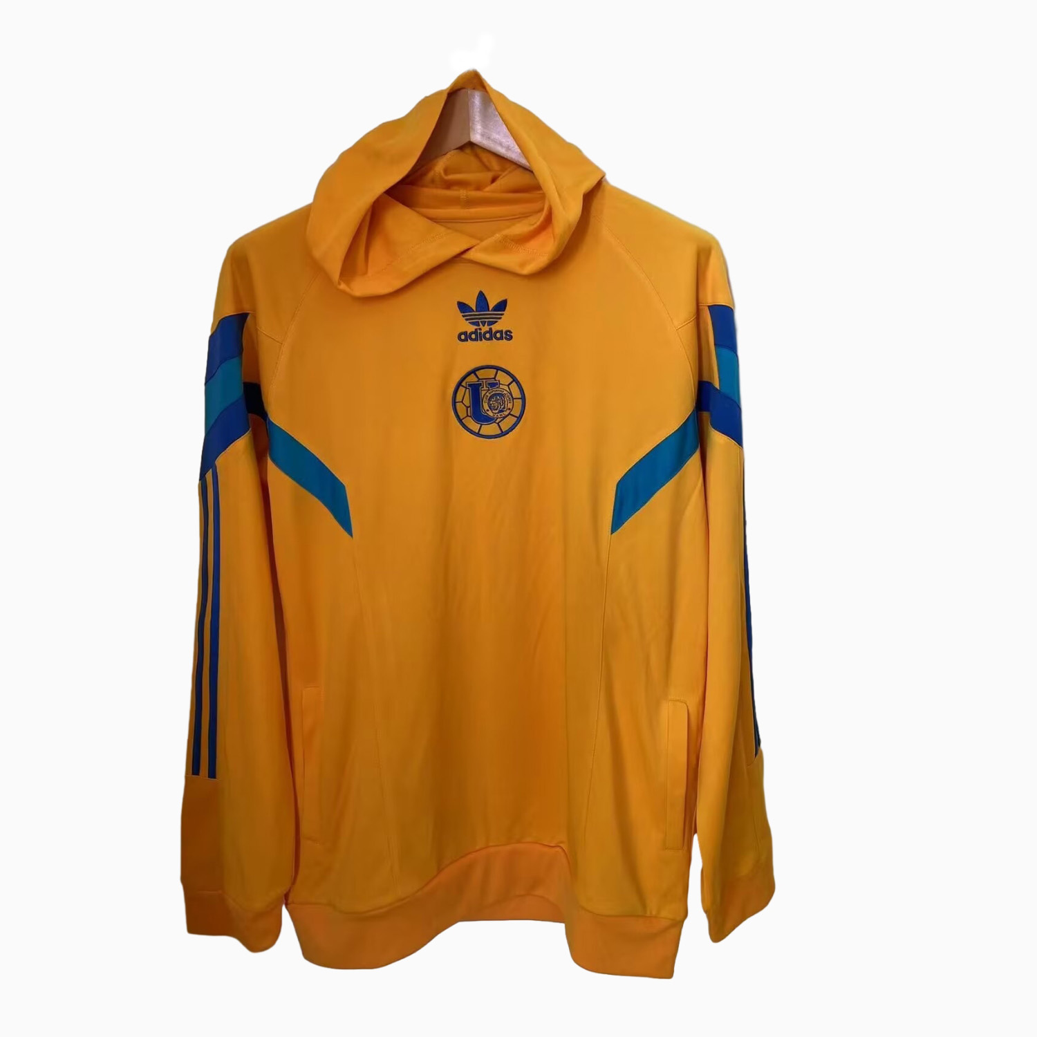 ManixJersey.com | Tigres UANL 24-25 Vintage Style Hoodie - Yellow -Customize Name, Number and Patch | Worldwide Shipping
