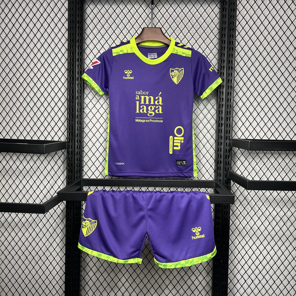 JerseysGala.com | Malaga 24-25 Away Kids Kit -Customize Name, Number and Patch | Worldwide Shipping