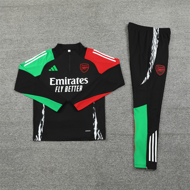 JerseysGala.com | Arsenal 24-25 Long Sleeve Training Set - Black -Customize Name, Number and Patch | Worldwide Shipping