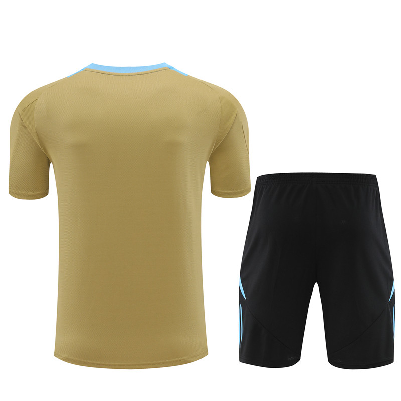 ManixJersey.com | Argentina 2024 Short-Sleeve Training Set - Gold -Customize Name, Number and Patch | Worldwide Shipping