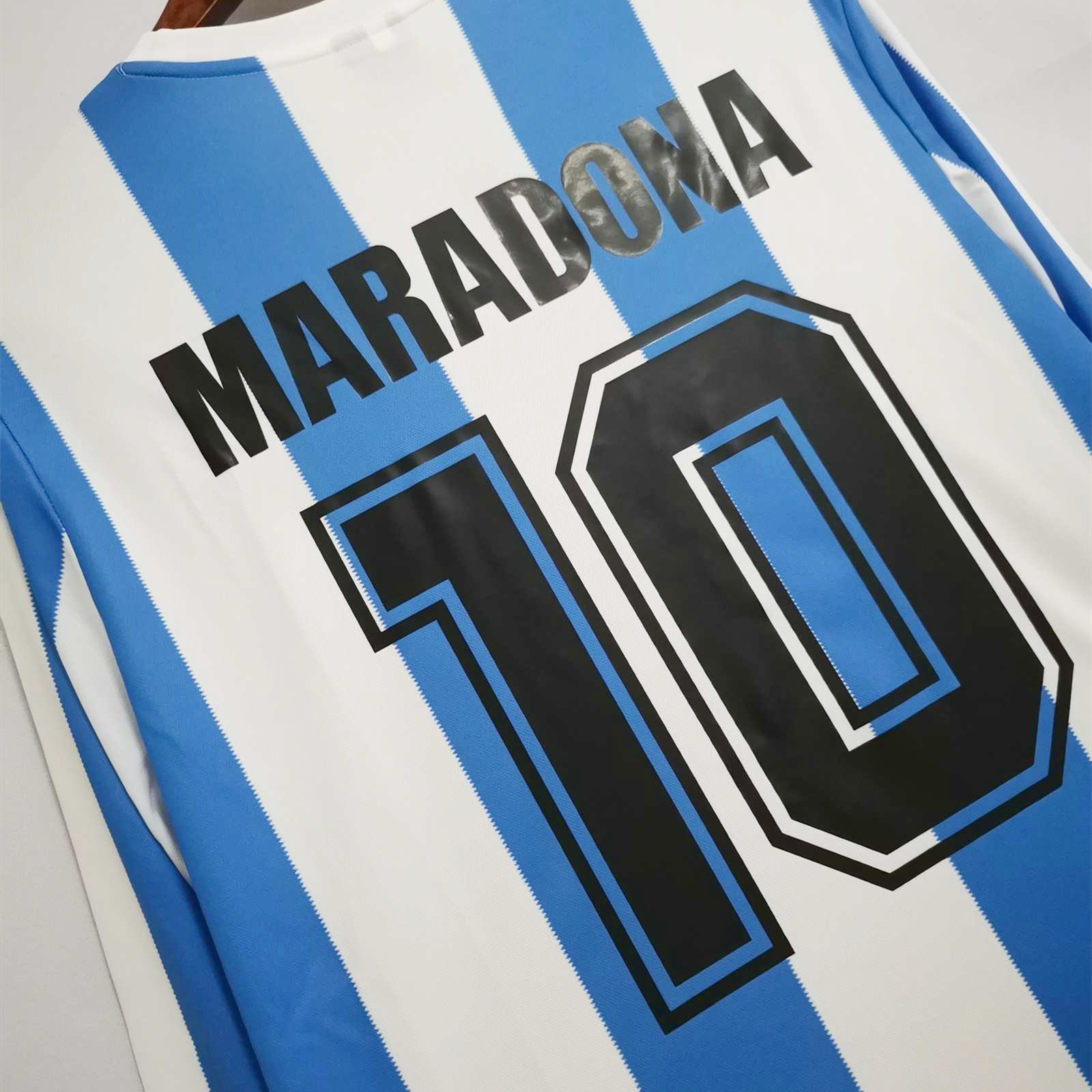 SIUjerseys-Retro Argentina 1986 Home Stadium Long Sleeve Jersey