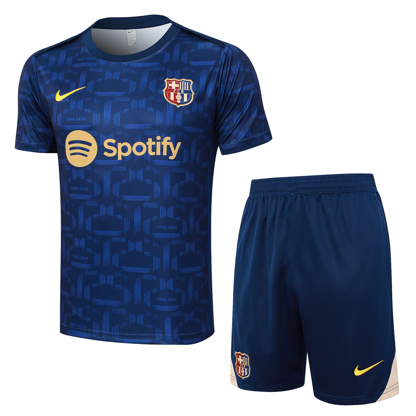 ManixJersey.com | Barcelona 24-25 Short-Sleeve Training Set - Royal Blue Top & Shorts -Customize Name, Number and Patch | Worldwide Shipping
