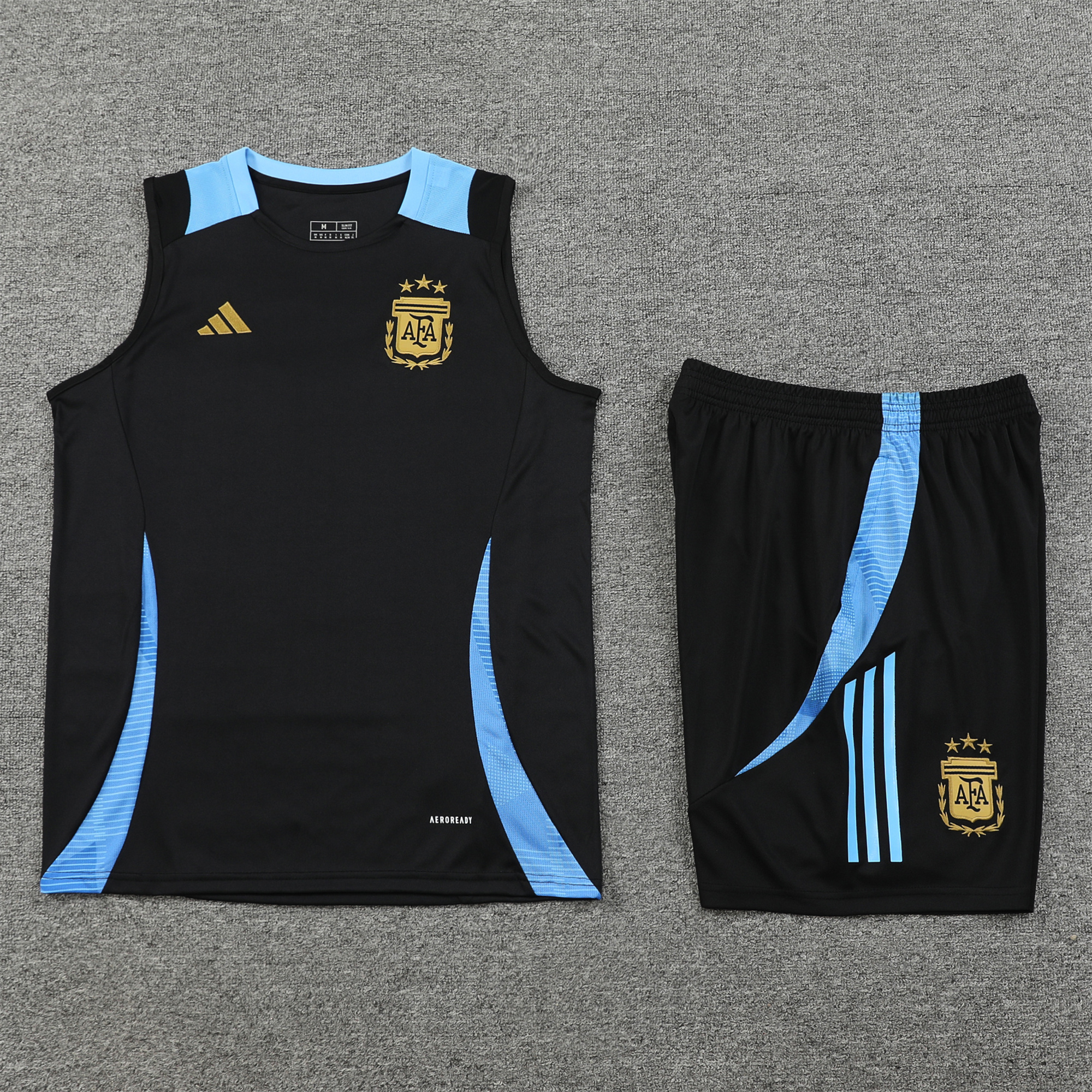 ManixJersey.com | Argentina 24-25 Vest Training Set - Black -Customize Name, Number and Patch | Worldwide Shipping