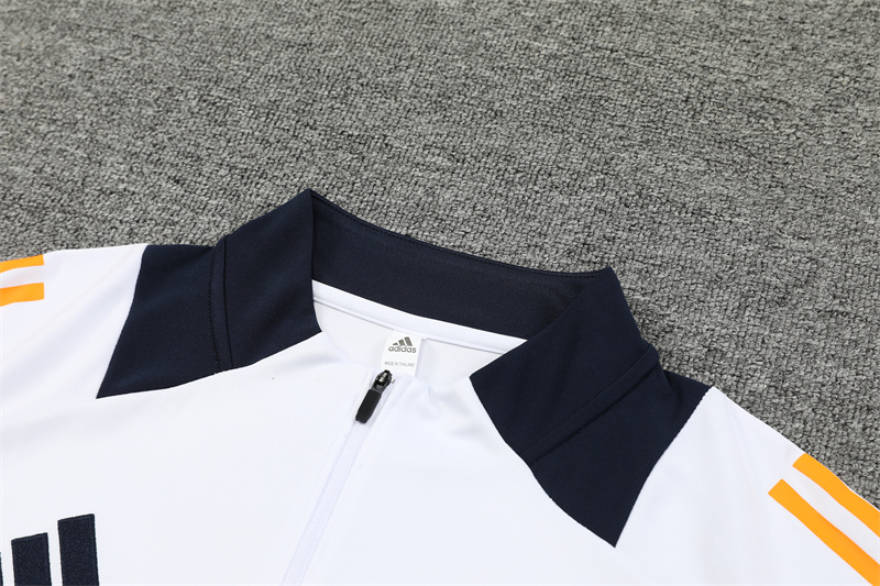 JerseysGala.com | Real Madrid 24-25 Long Sleeve Training Set - White -Customize Name, Number and Patch | Worldwide Shipping