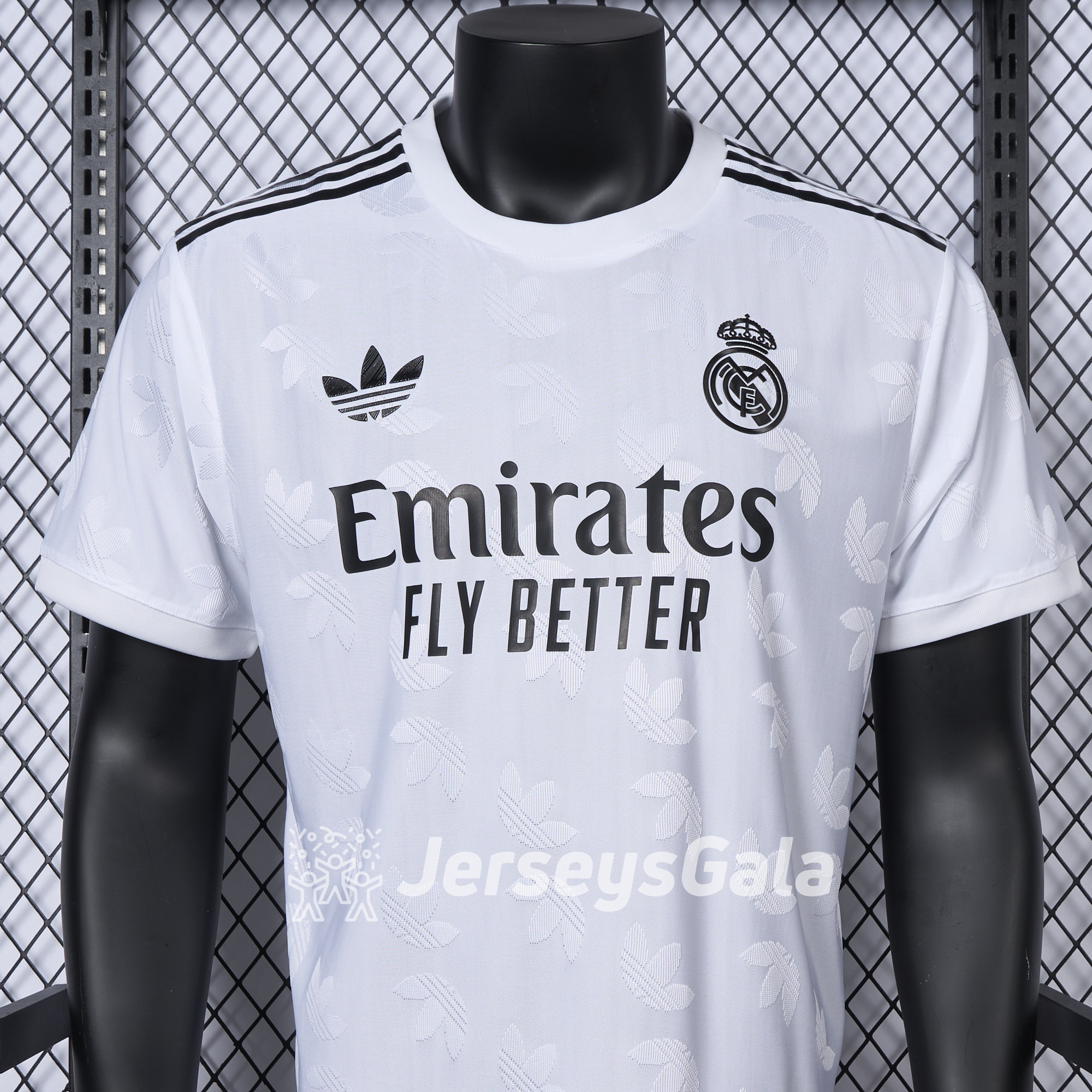 JerseysGala.com | Real Madrid 24-25 Trefoil White Jersey - Player Version -Customize Name, Number and Patch | Worldwide Shipping