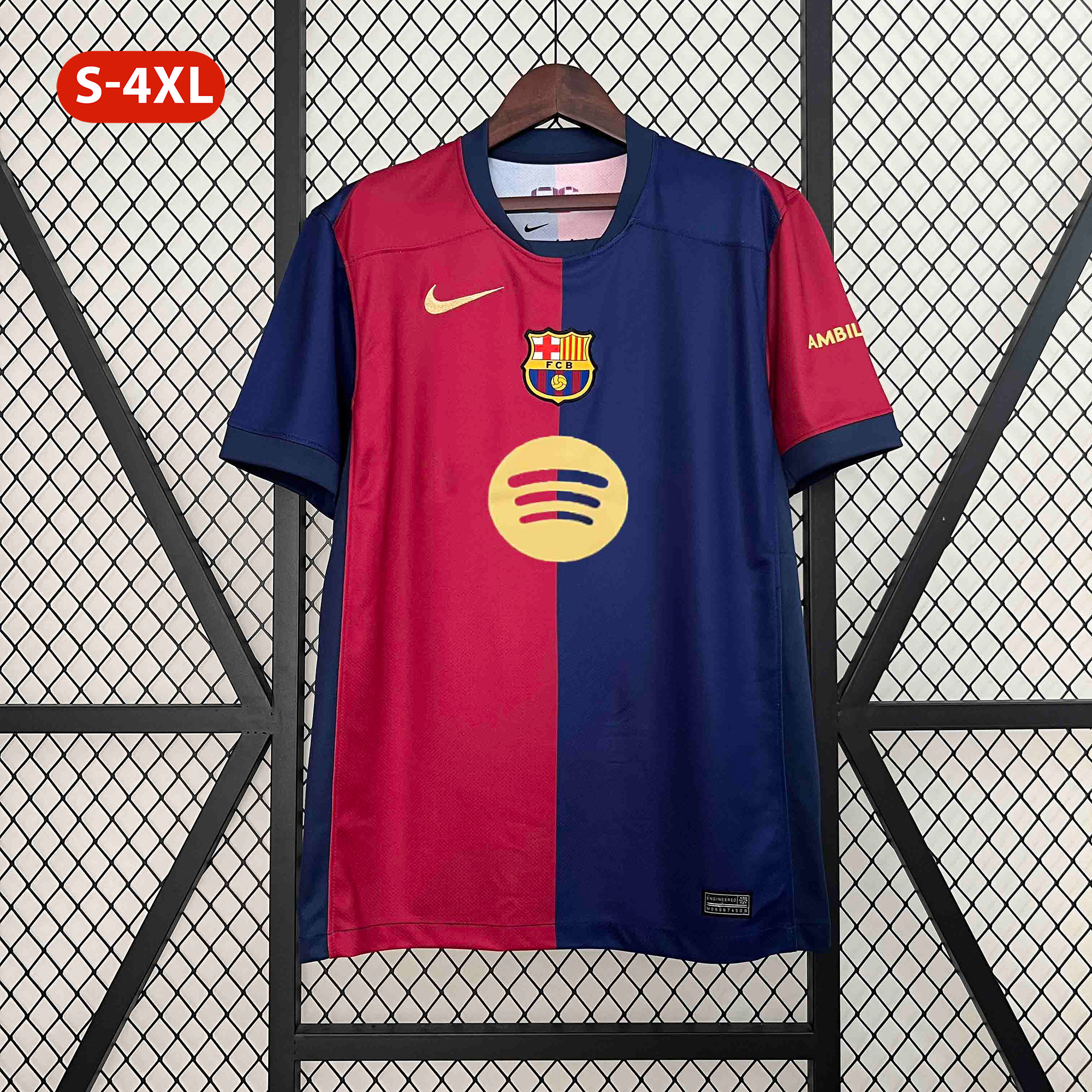 ManixJersey.com | Barcelona 24-25 Home Stadium Jersey with Big Logo - Fans Version -Customize Name, Number and Patch | Worldwide Shipping