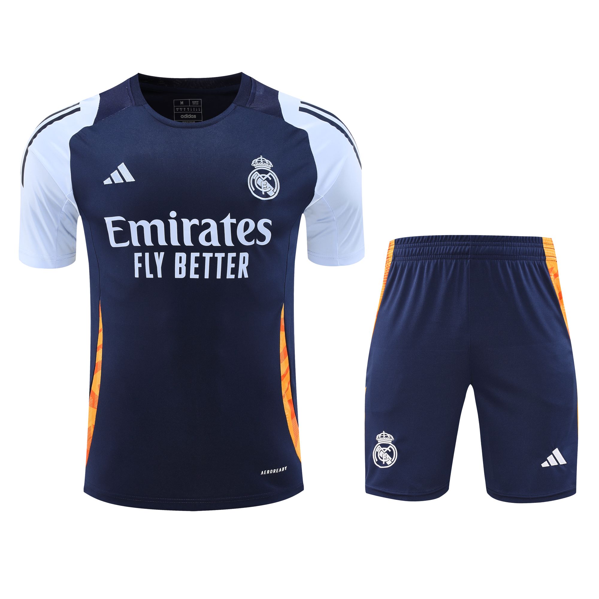 JerseysGala.com | Real Madrid 24-25 Short-Sleeve Training Set - Royal Blue Top & Shorts -Customize Name, Number and Patch | Worldwide Shipping
