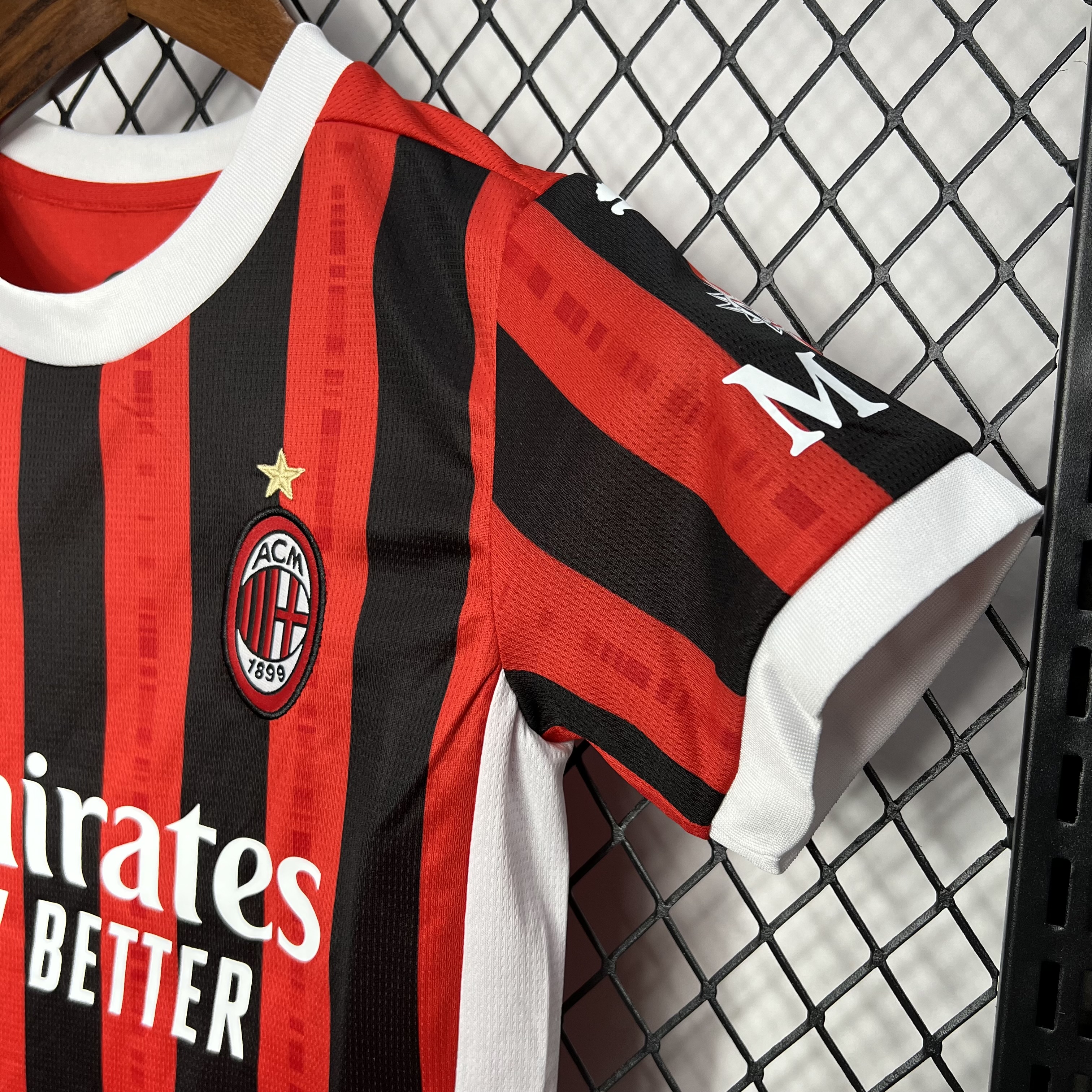 ManixJersey.com | AC Milan 24-25 Home Stadium Kids Kit -Customize Name, Number and Patch | Worldwide Shipping