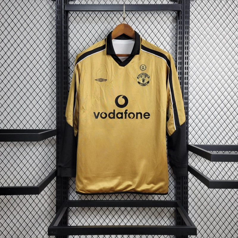 SIUjerseys-Retro Manchester United 01-02 100th Anniversary Long Sleeve Special Edition Jersey