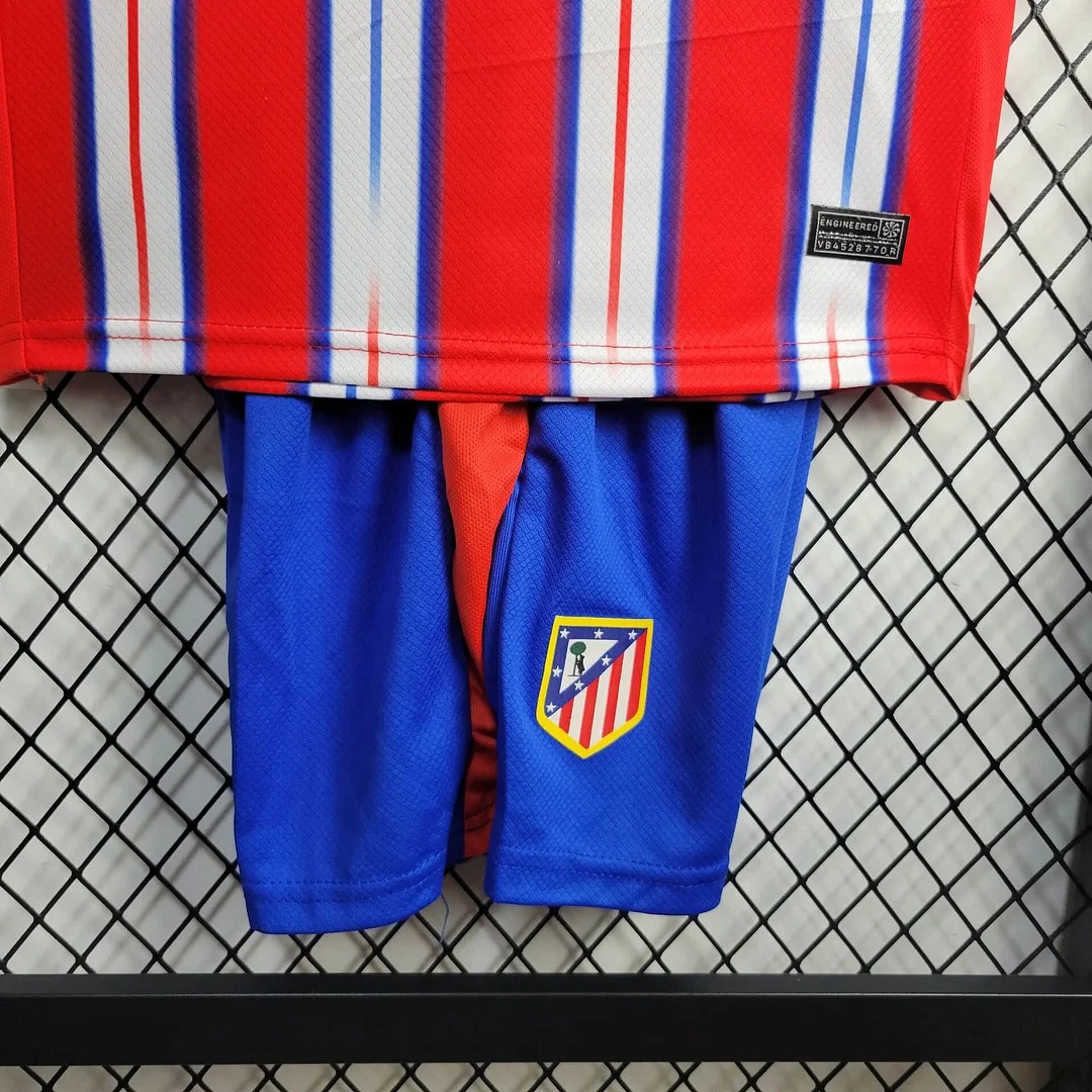 ManixJersey.com | Atletico Madrid 24-25 Home Kids Kit -Customize Name, Number and Patch | Worldwide Shipping