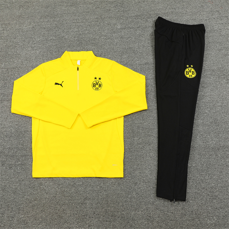 JerseysGala.com | Dortmund 24-25 Long Sleeve Training Set - Yellow -Customize Name, Number and Patch | Worldwide Shipping