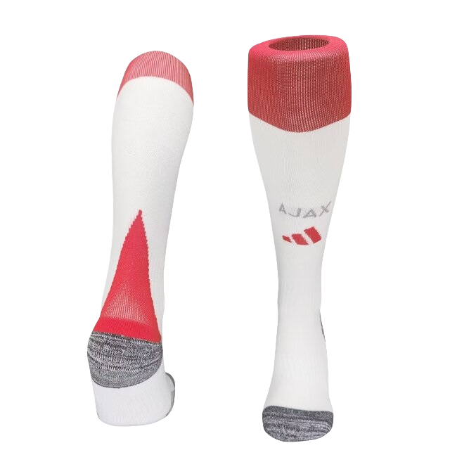 JerseysGala.com | Ajax 24-25 Home Socks - White -Customize Name, Number and Patch | Worldwide Shipping