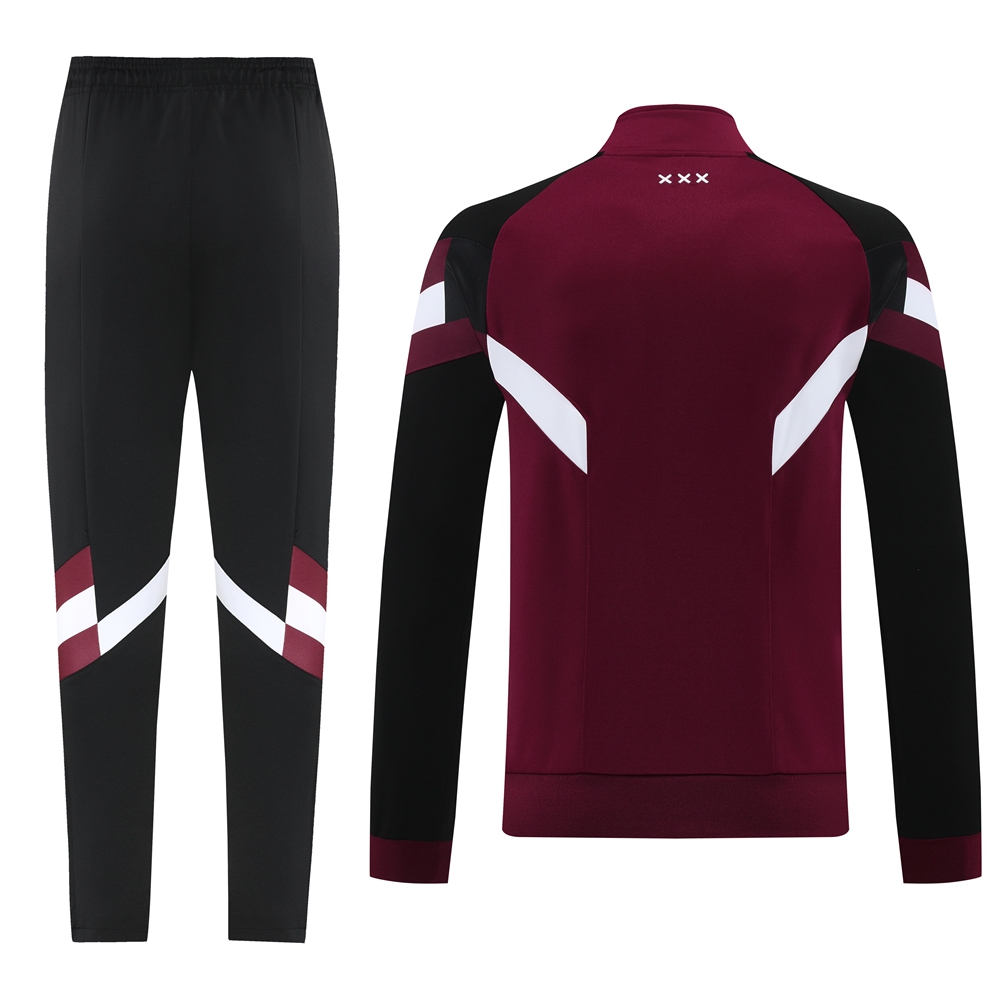 ManixJersey.com | Ajax 24-25 Retro Style Jacket Training Tracksuit - Deep Red -Customize Name, Number and Patch | Worldwide Shipping