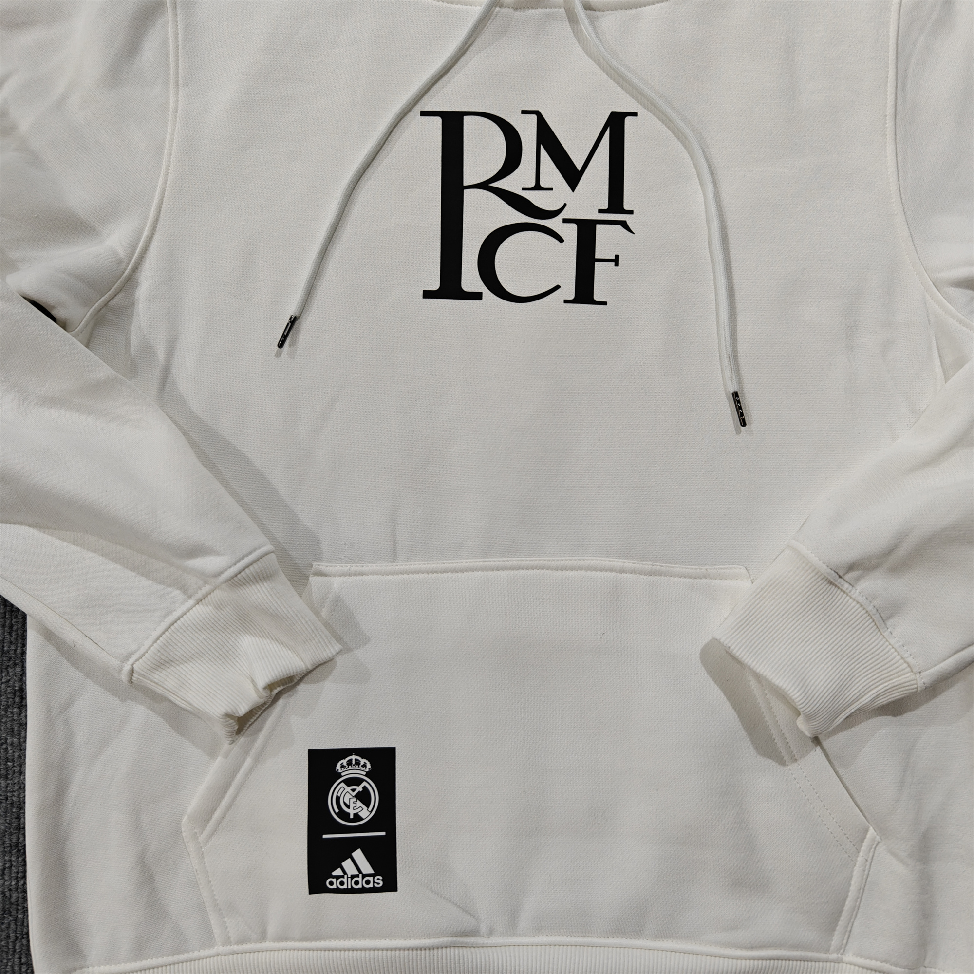 JerseysGala.com | Real Madrid 24-25 RMCF Concept Hoodie - Off White -Customize Name, Number and Patch | Worldwide Shipping