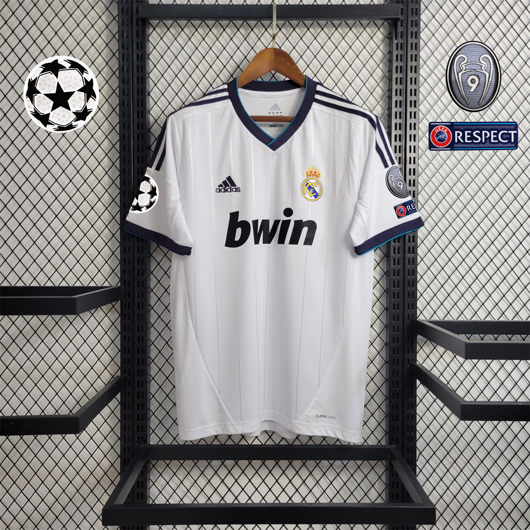 JerseysGala.com | Real Madrid Retro 12-13 Home Stadium Jersey -Customize Name, Number and Patch | Worldwide Shipping