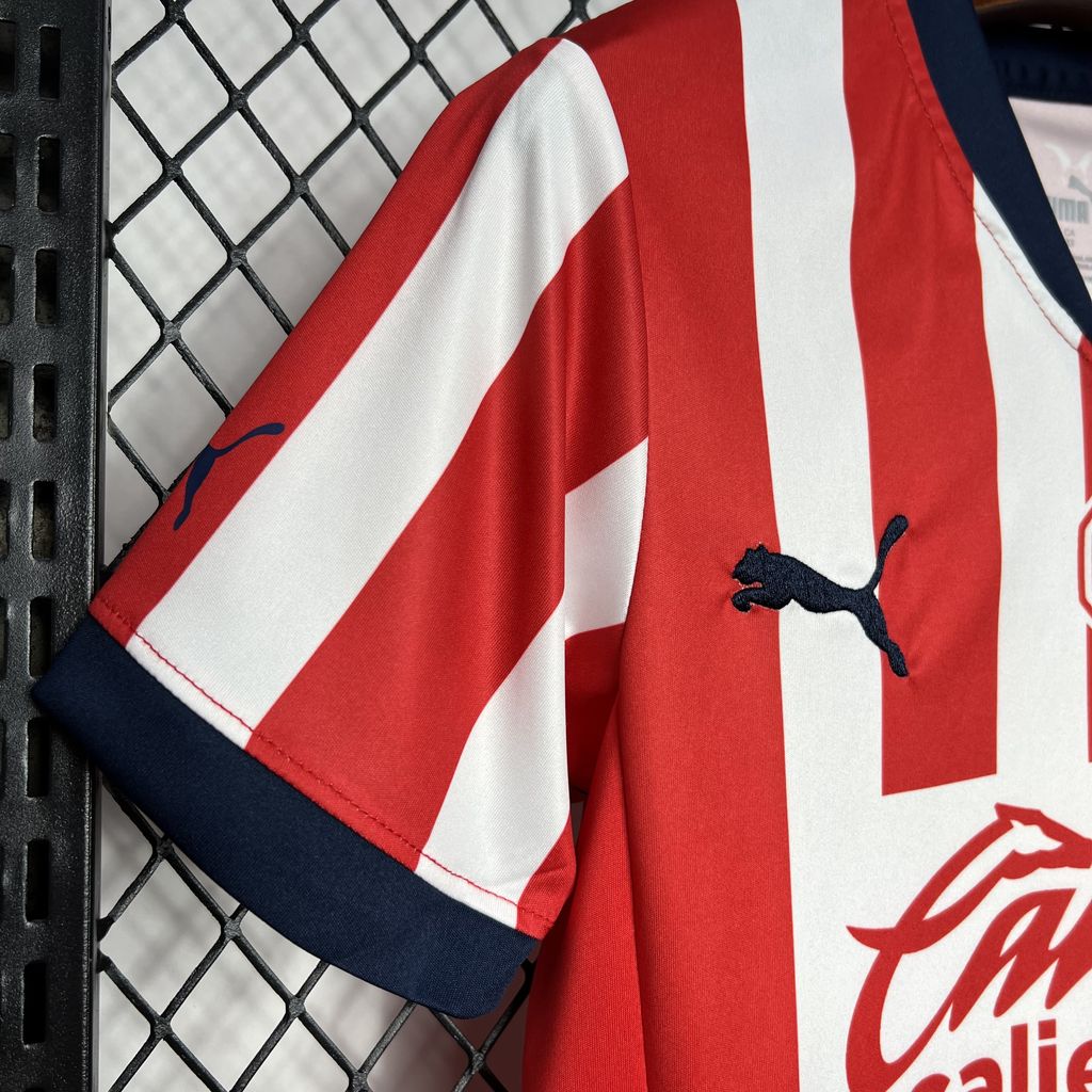 SIUjerseys-Chivas de Guadalajara 24-25 Home Stadium Kids Kit