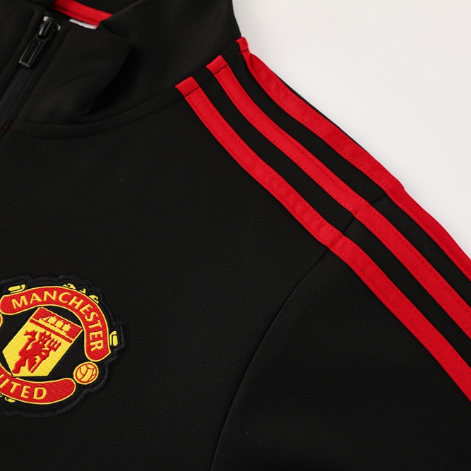 ManixJersey.com | Manchester United 24-25 Jacket Training Tracksuit - Black -Customize Name, Number and Patch | Worldwide Shipping