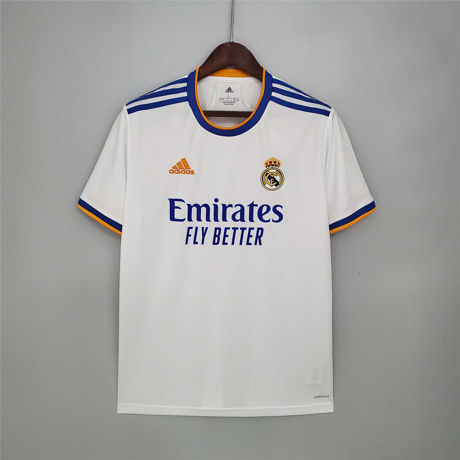 ManixJersey.com | Real Madrid Retro 21-22 Home Jersey -Customize Name, Number and Patch | Worldwide Shipping