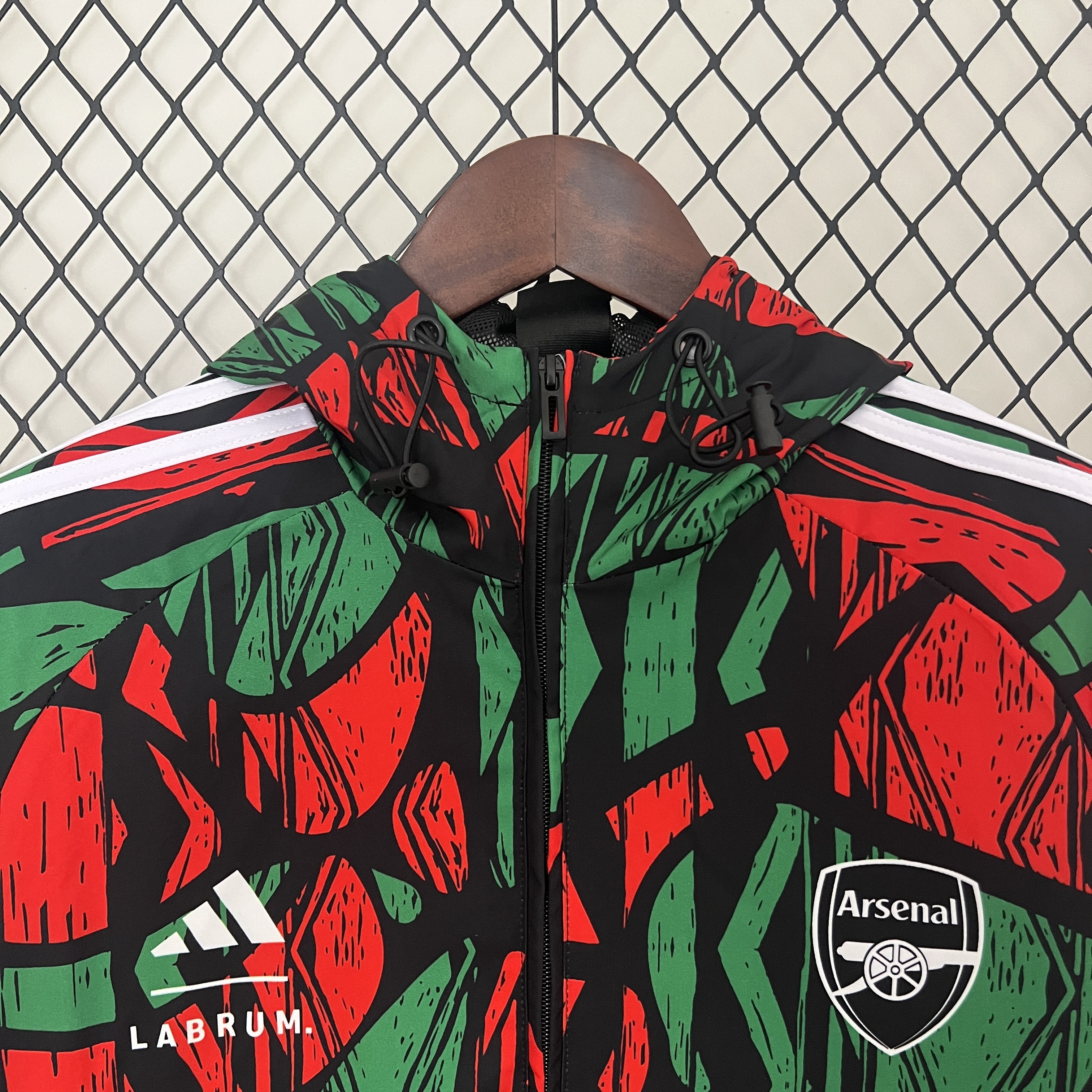 ManixJersey.com | Arsenal 24-25 Double Sided Reversible Windbreaker - Black & Red -Customize Name, Number and Patch | Worldwide Shipping