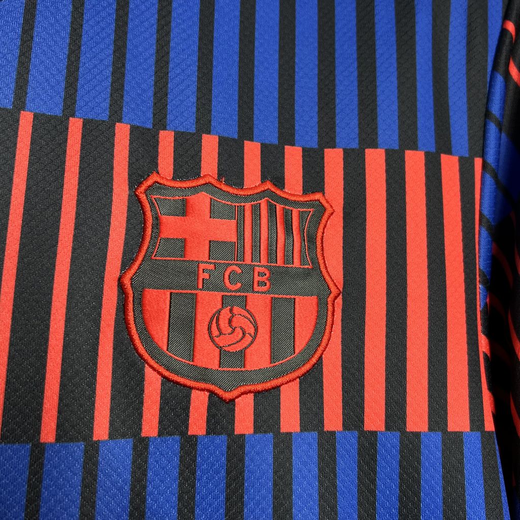 foot-Barcelona 24-25 Stripe Pre-Match Training Jersey - Fans Version