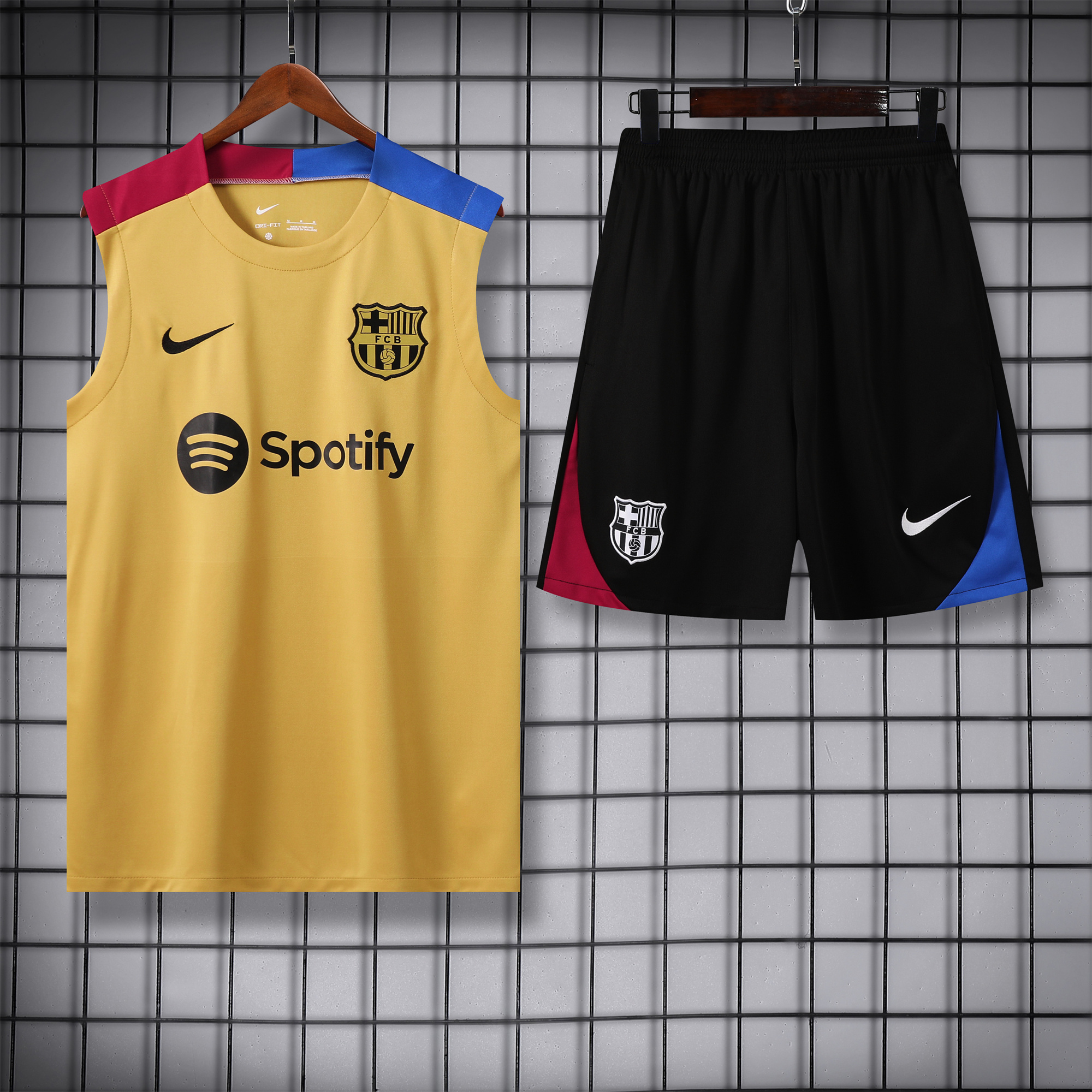 SIUjerseys-Barcelona 24-25 Training Vest Suit - Gold