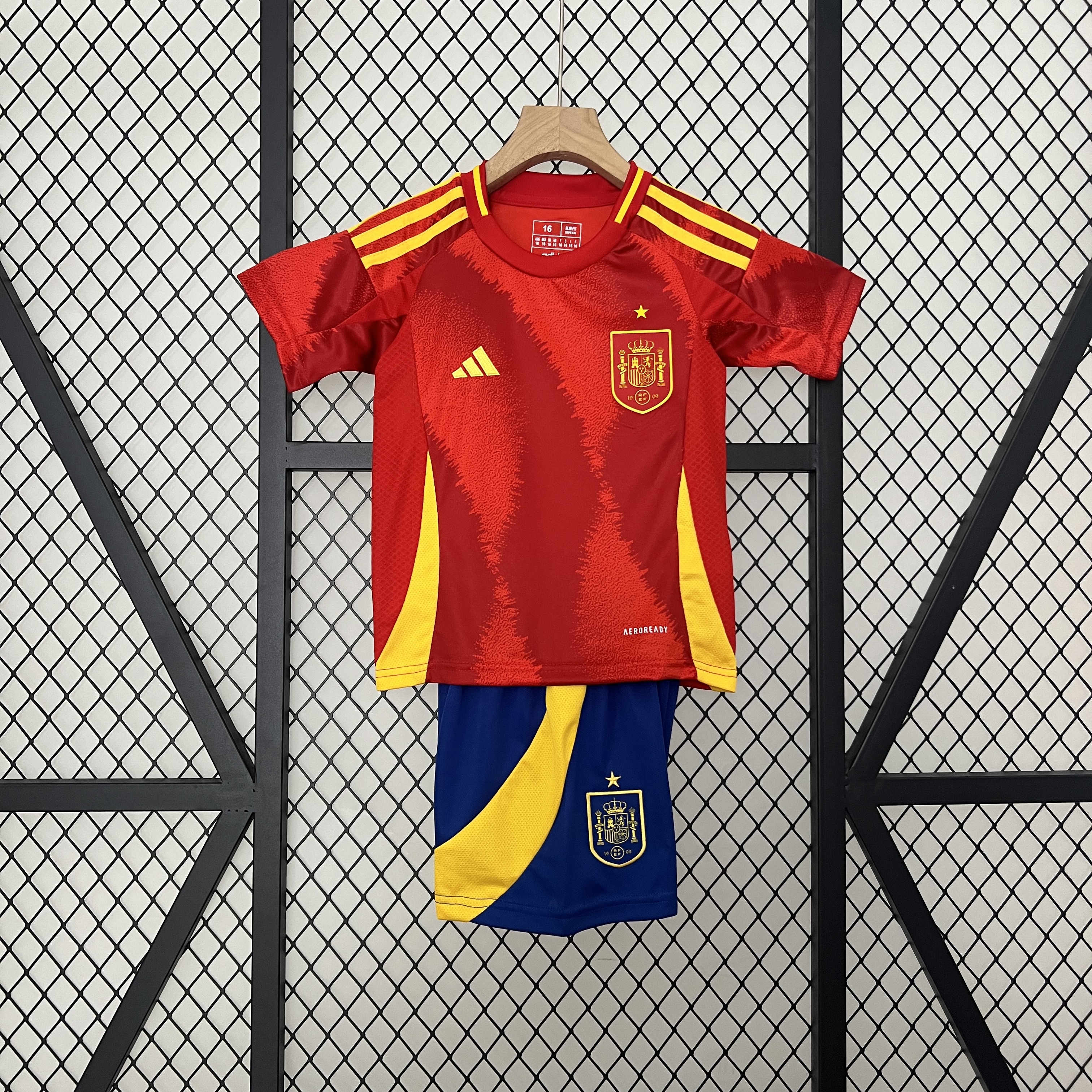 JerseysGala.com | Spain 2024 Home Stadium Kids Kit -Customize Name, Number and Patch | Worldwide Shipping