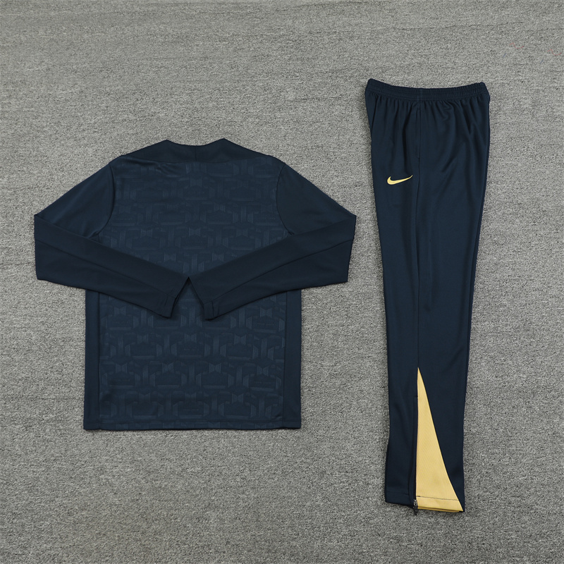 JerseysGala.com | Barcelona 24-25 Long Sleeve Training Set - Deep Blue -Customize Name, Number and Patch | Worldwide Shipping