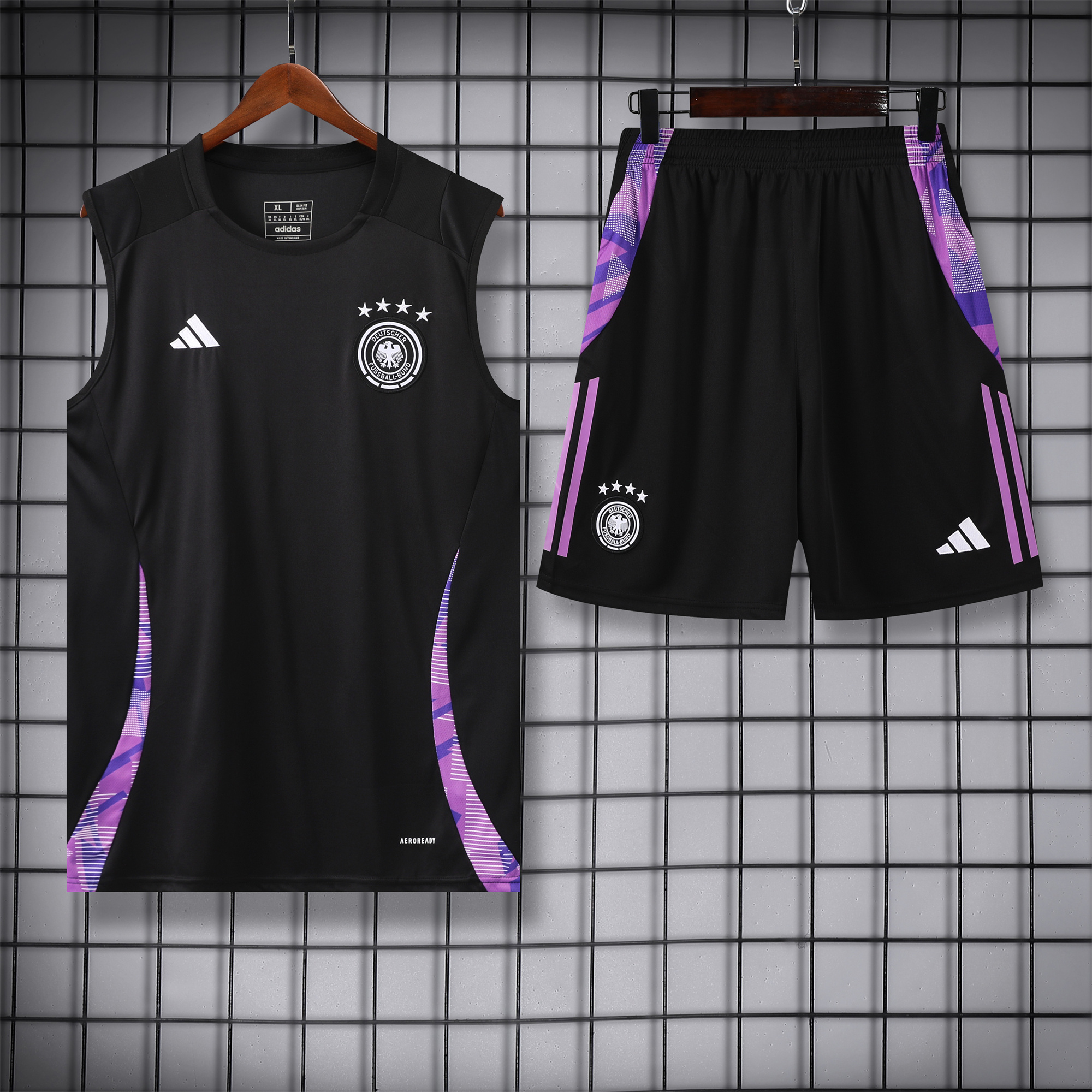JerseysGala.com | Germany 24-25 Training Vest Suit - Black -Customize Name, Number and Patch | Worldwide Shipping