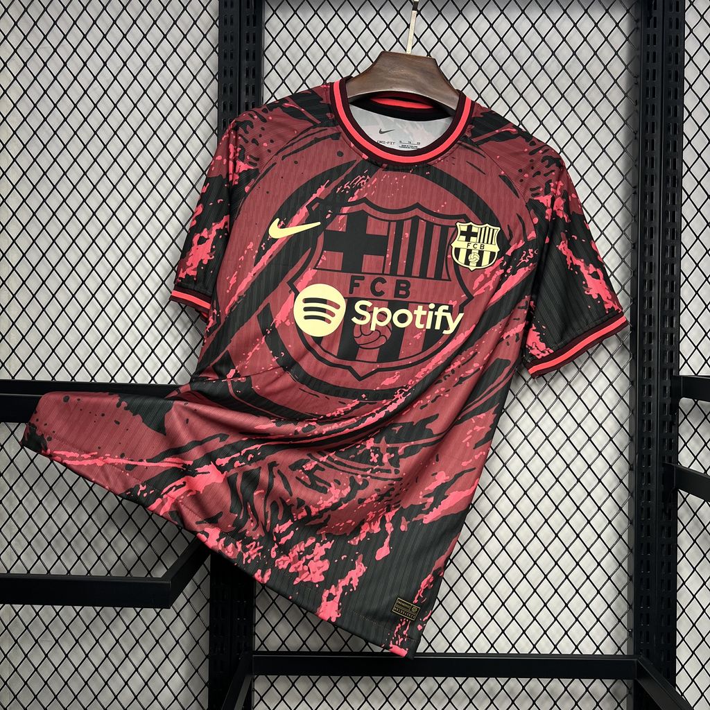 unitedfutballjersey-Barcelona 24-25 Red Crest Special Edition Jersey - Fans Version