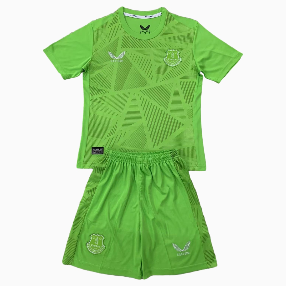 SIUjerseys-Everton 24-25 Light Green Goalkeeper Kids Kit