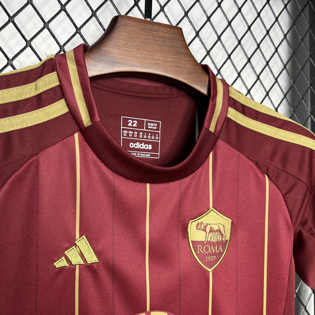ManixJersey.com | AS Roma 24-25 Home Stadium Kids Kit -Customize Name, Number and Patch | Worldwide Shipping