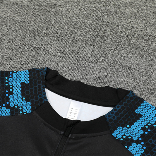 SIUjerseys-Napoli 24-25 Long Sleeve Training Set - Black Blue