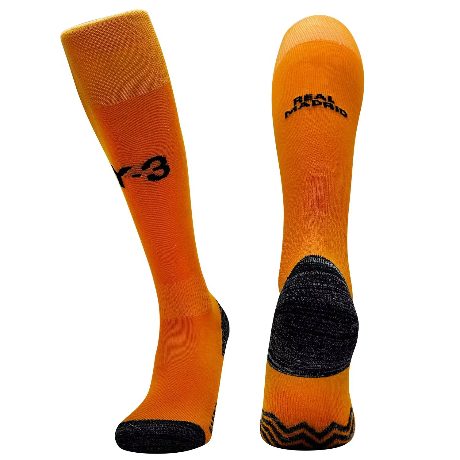 JerseysGala.com | Real Madrid 24-25 Y-3 Socks - Orange -Customize Name, Number and Patch | Worldwide Shipping