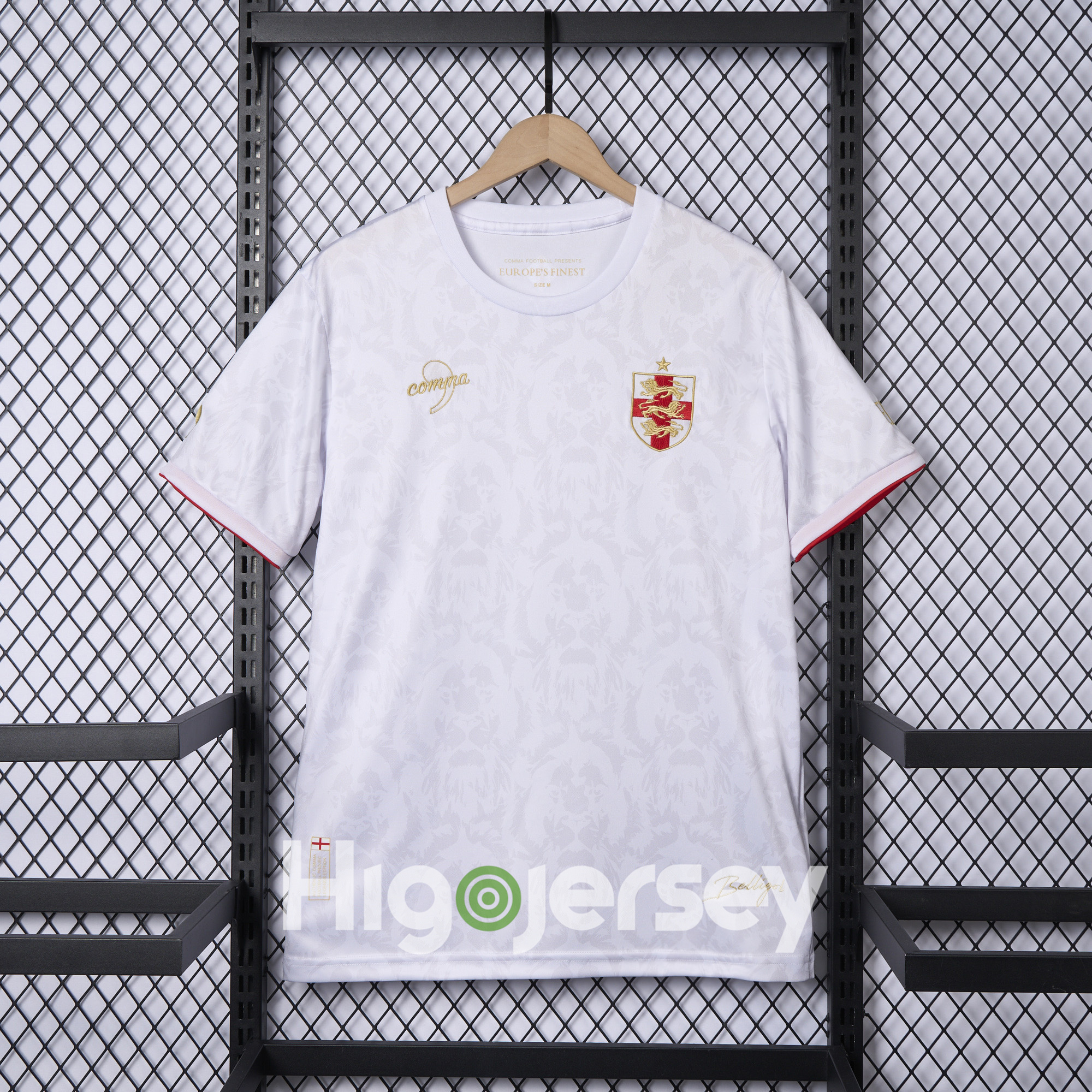Higojerseys-England 2024-25 COMMA White Special Edition Jersey - Fans Version
