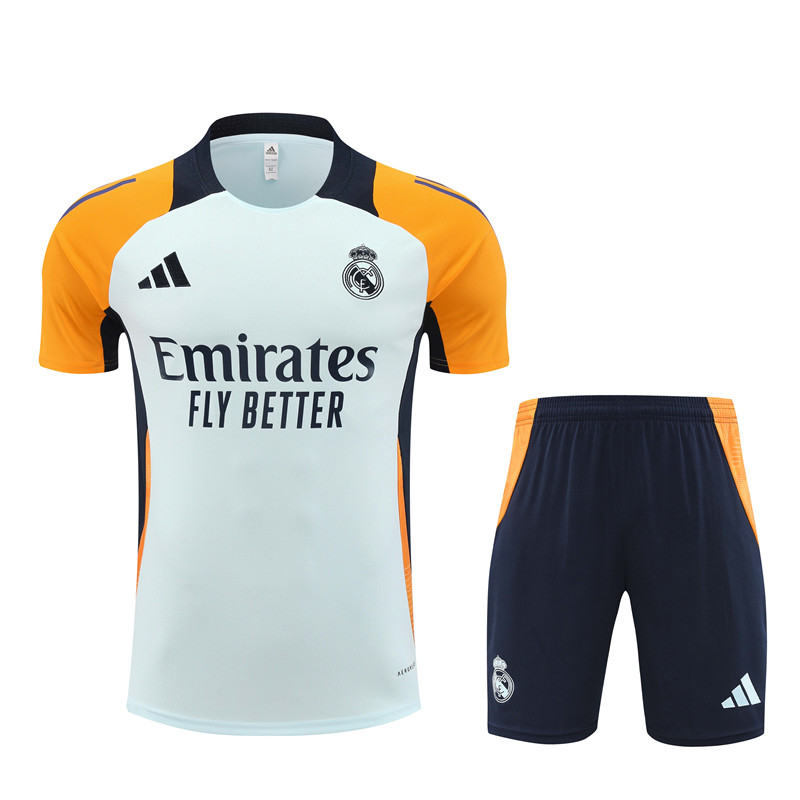 ManixJersey.com | Real Madrid 24-25 Short-Sleeve Training Kids Kit - Light Blue -Customize Name, Number and Patch | Worldwide Shipping